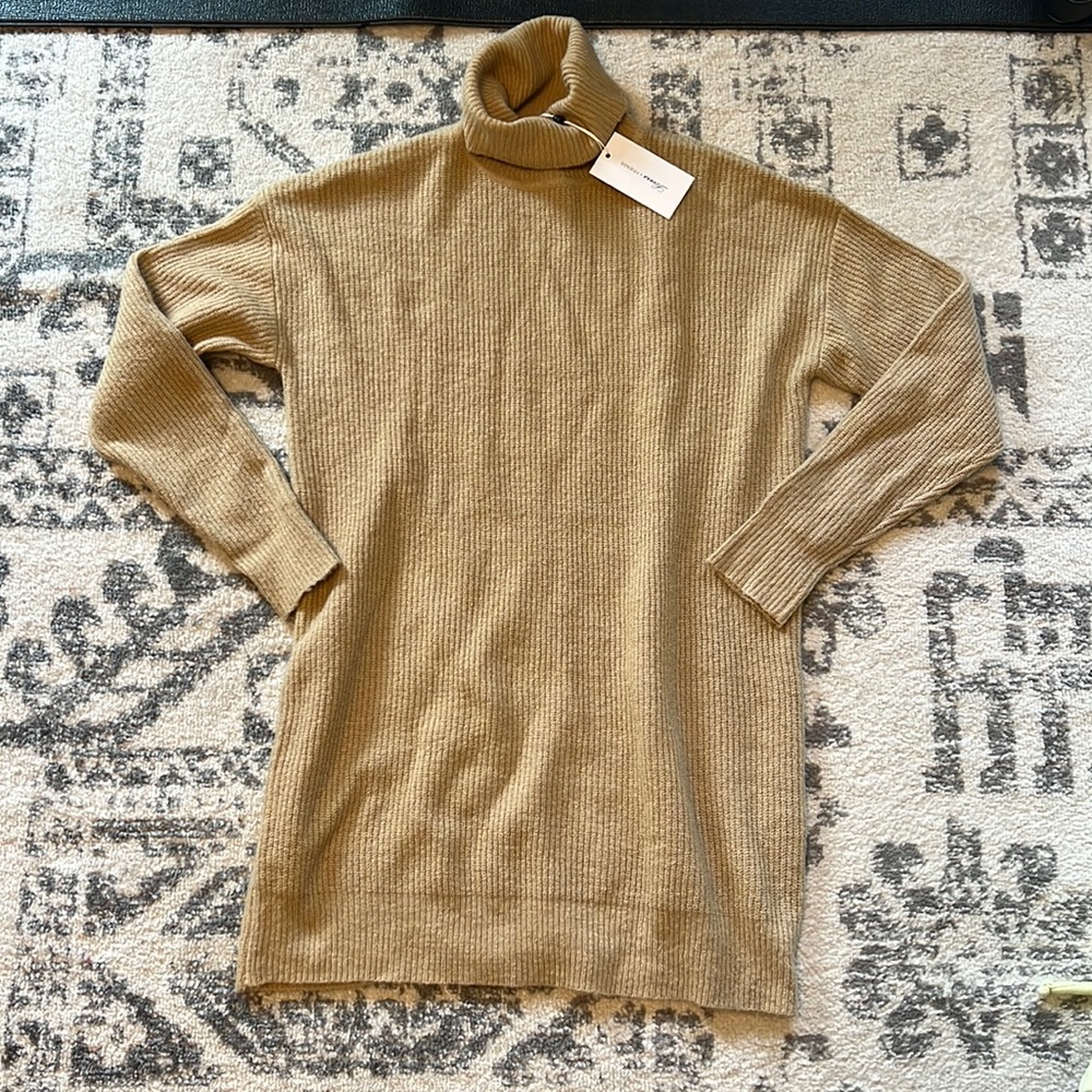 NWT Lovers and Friends Camel Turtleneck Mini Sweater Dress size Small